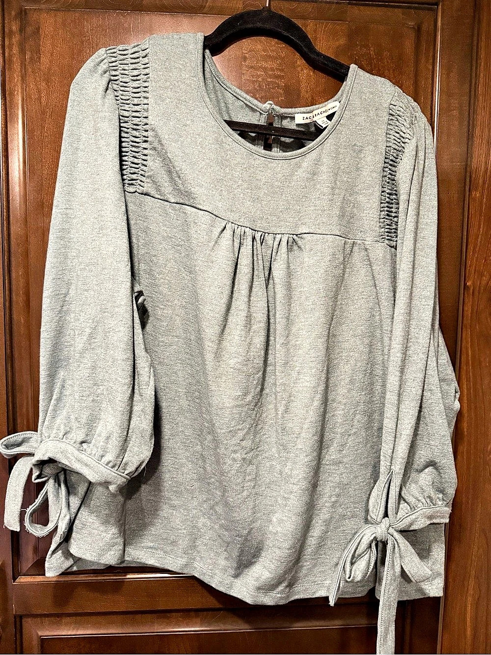 Zac & Rachel Long Sleeve Blouse in Gray Size 2x Like New